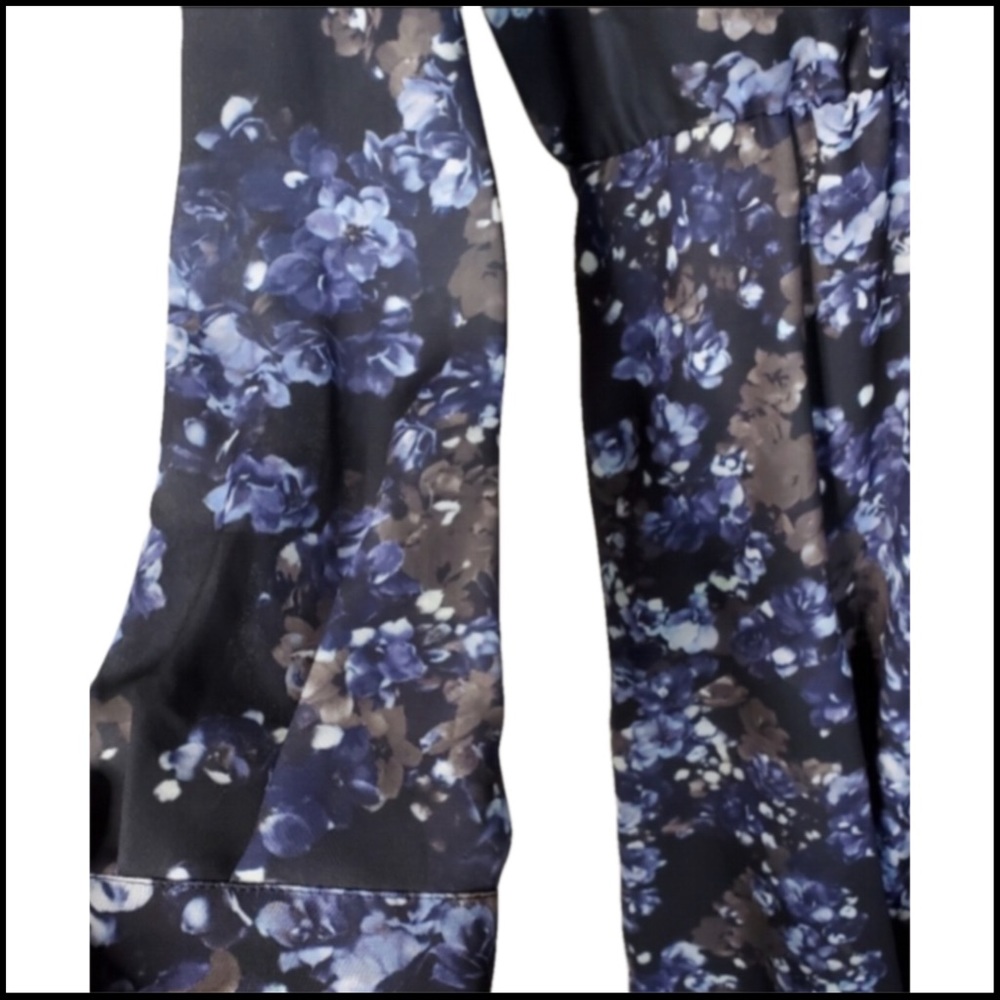NWT PARKER DARK BLUEBONNET FLORAL FAUX-WRAP ASYMMETRICAL DRESS L - Picture 13 of 15